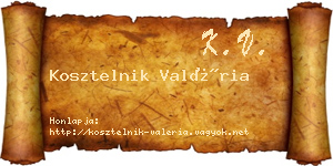 Kosztelnik Valéria névjegykártya